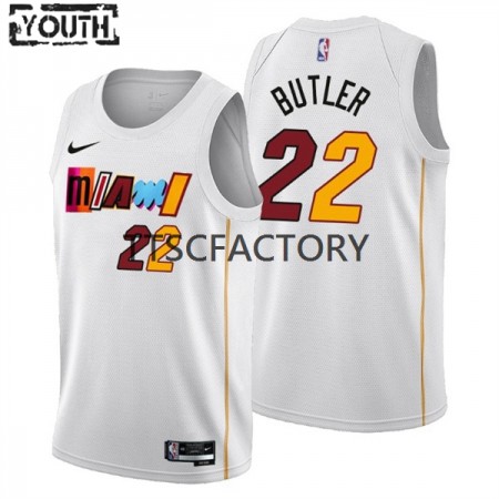 Maillot Basket Miami Heat Jimmy Butler 22 Nike 2022-23 City Edition Blanc Swingman - Enfant